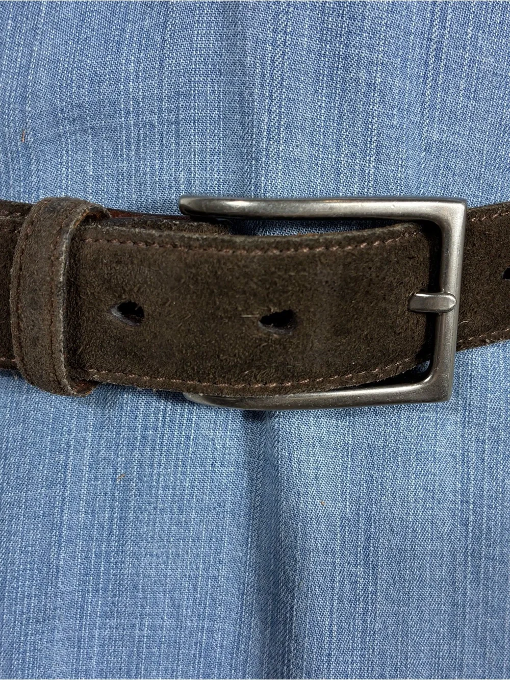 Cole Haan Womens belt leather suede brown sz 34